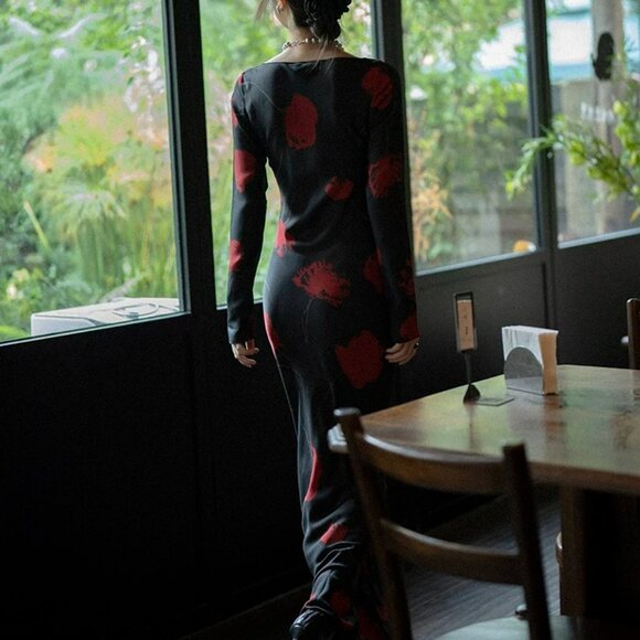 Realisation Par V-neck long-sleeved silk dress - Picture 7 of 9